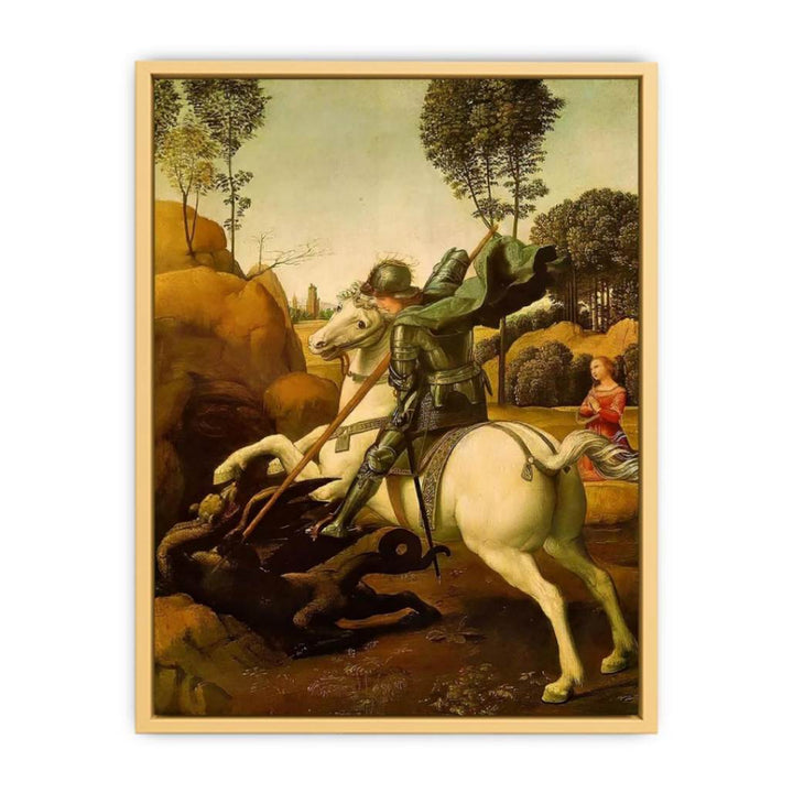 Saint George and the Dragon by Raphael Streched canvas