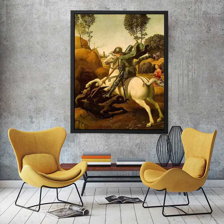 Saint George and the Dragon by Raphael  Painting