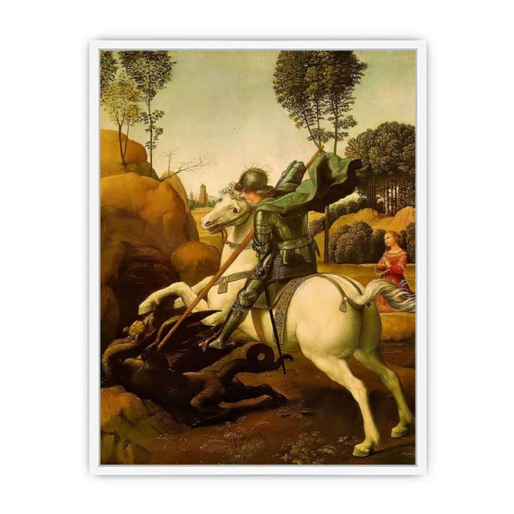 Saint George and the Dragon by Raphael Framed Print