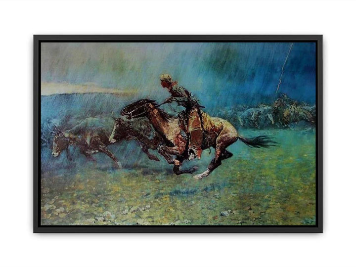 Remington Stampede by Frederic Remington Canvas Print