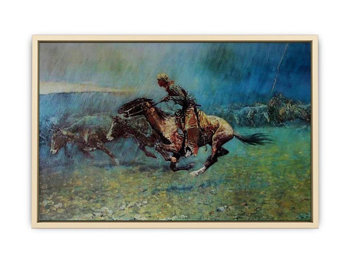 Remington Stampede by Frederic Remington  Art Print