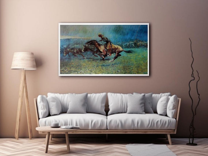 Remington Stampede by Frederic Remington  Painting