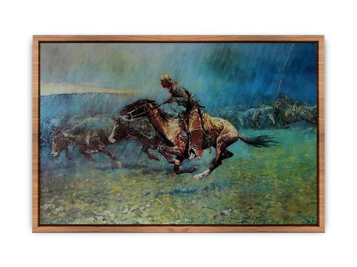 Remington Stampede by Frederic Remington  Poster