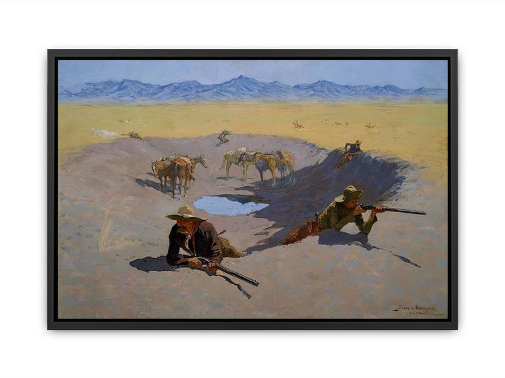 Fight For The Water Hole Canvas Print