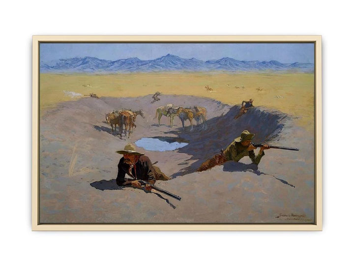 Fight For The Water Hole  Art Print