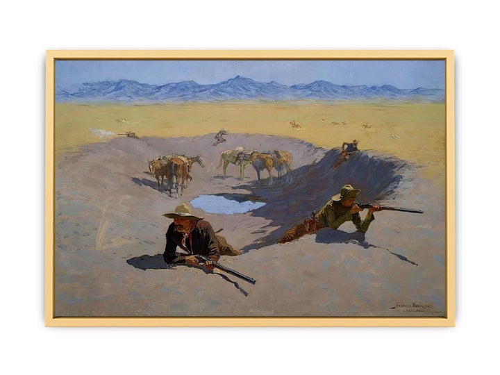 Fight For The Water Hole Streched canvas