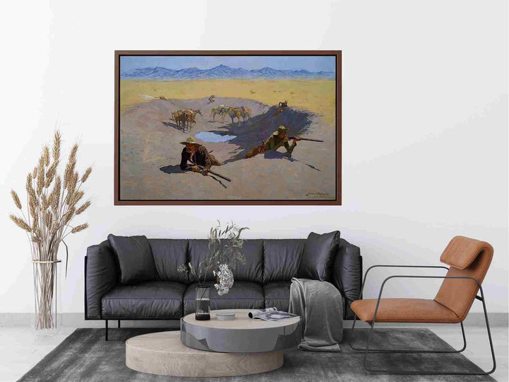 Fight For The Water Hole Painting