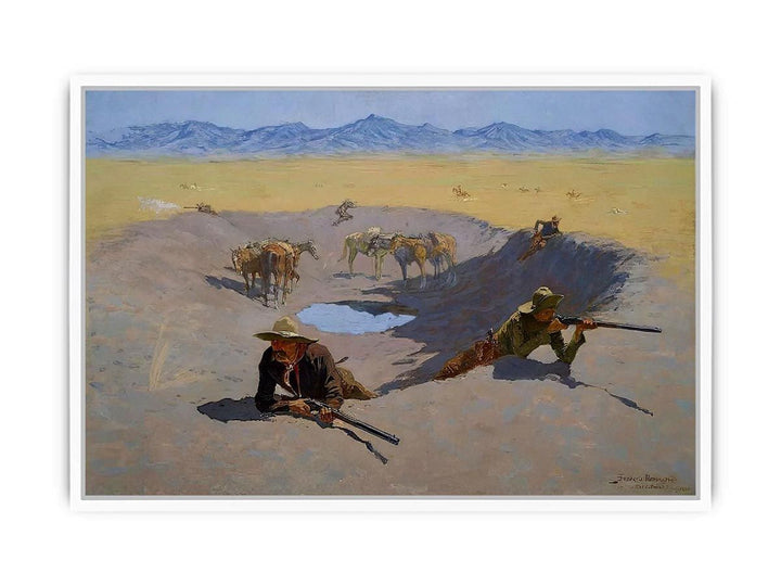 Fight For The Water Hole Framed Print