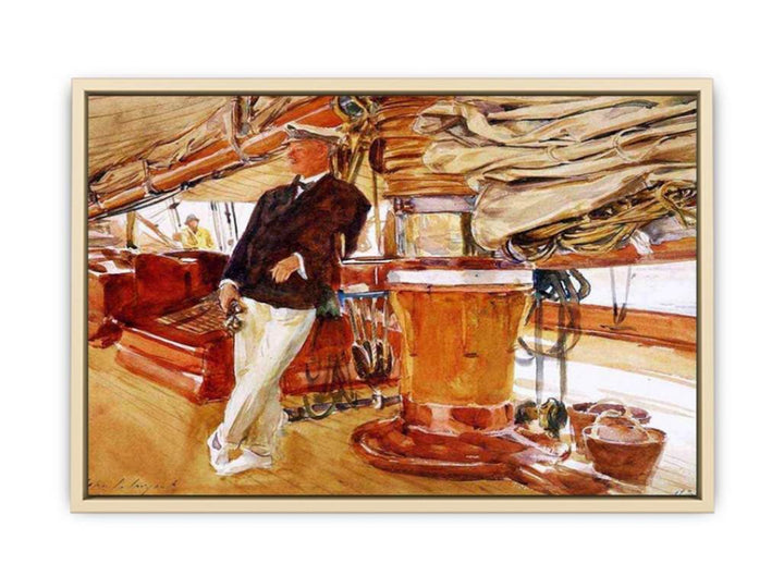On the Deck of the Yacht Constellation  Art Print