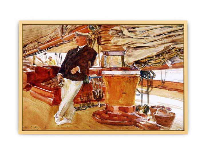 On the Deck of the Yacht Constellation Streched canvas
