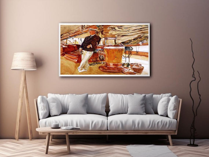 On the Deck of the Yacht Constellation  Painting
