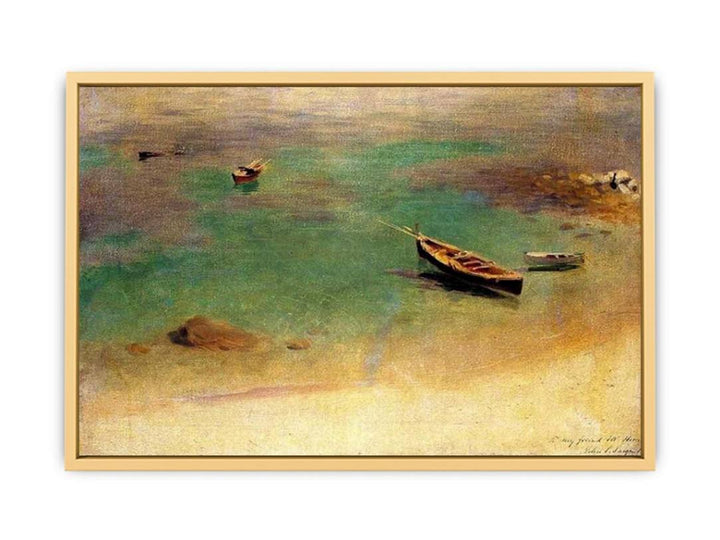 A Boat in the Waters off Capri Streched canvas