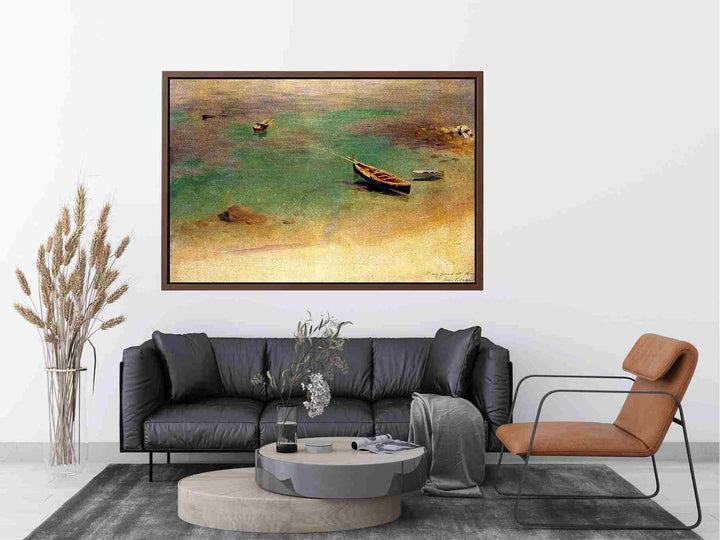 A Boat in the Waters off Capri Painting