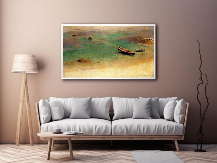 A Boat in the Waters off Capri  Painting