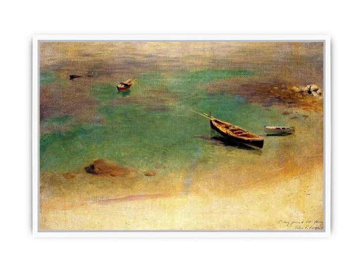 A Boat in the Waters off Capri Framed Print