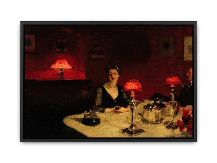 A Dinner Table At Night Canvas Print