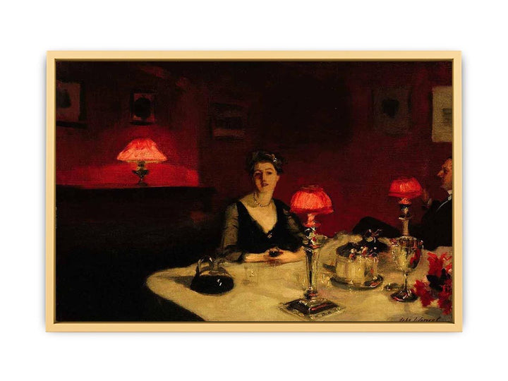 A Dinner Table At Night Streched canvas
