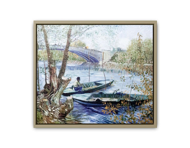 Fishing in Spring framed Print