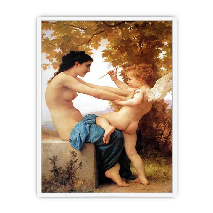 Young Girl Defending Herself against Eros 1880 Framed Print