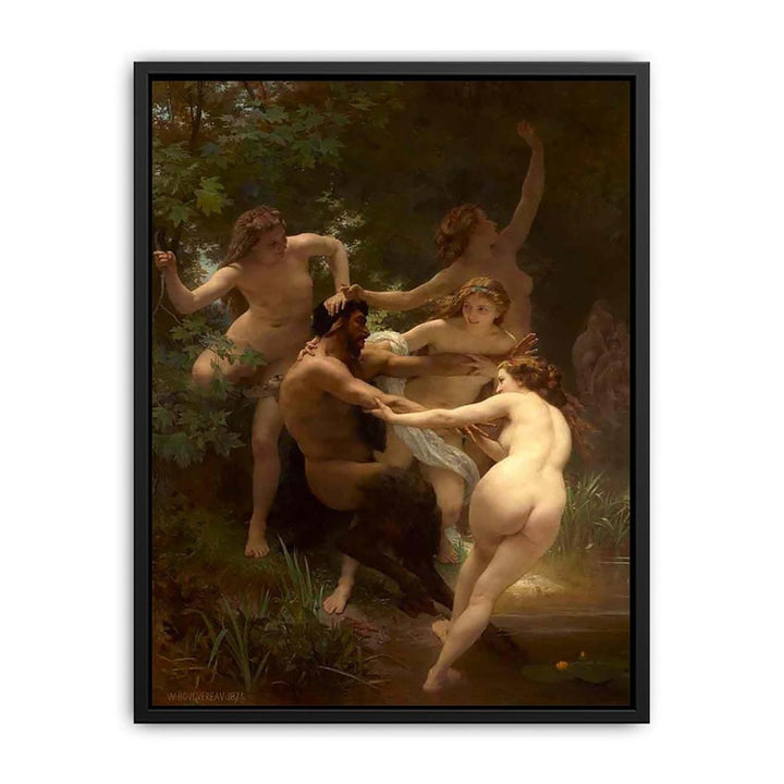 Nymphes et Satyre (Nymphs and Satyr) Canvas Print