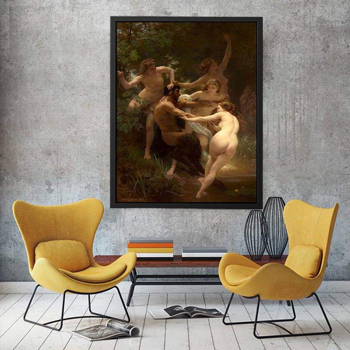 Nymphes et Satyre (Nymphs and Satyr)  Painting