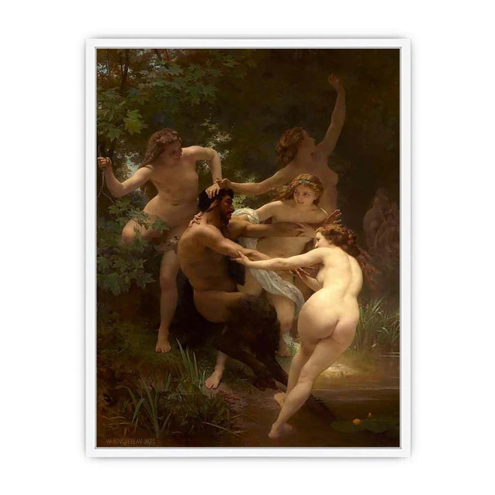 Nymphes et Satyre (Nymphs and Satyr) Framed Print