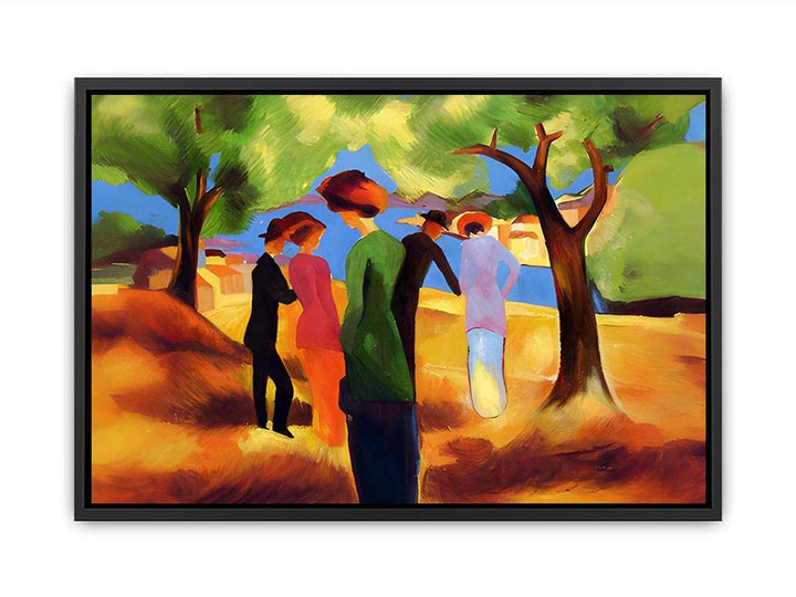Women in green jacket  by August Macke Canvas Print