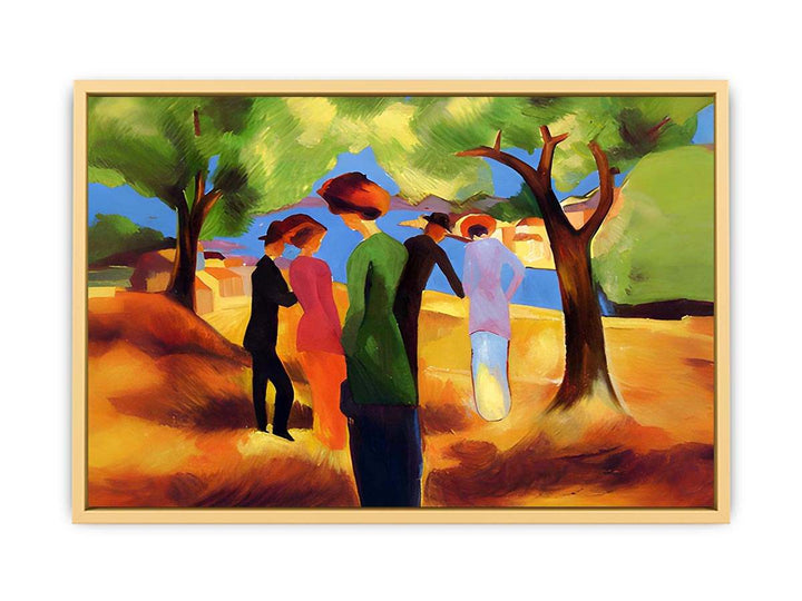 Women in green jacket  by August Macke Streched canvas