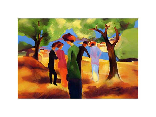 Women in green jacket  by August Macke