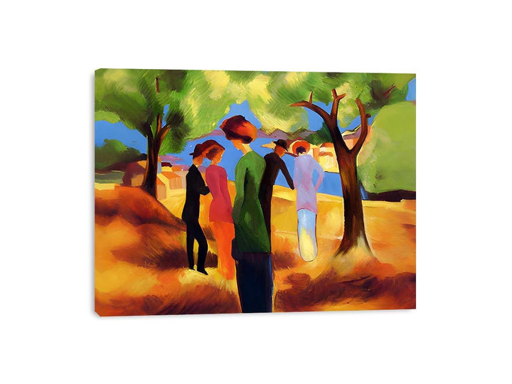 Women in green jacket  by August Macke  Painting