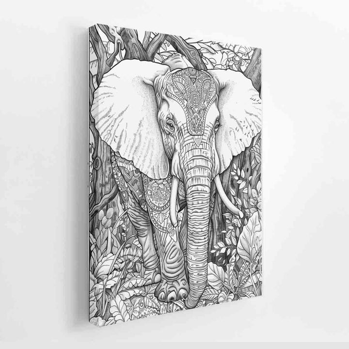Color Me Elephant  1 canvas Print