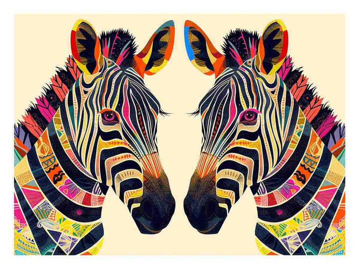 Zebra Couple Art Print