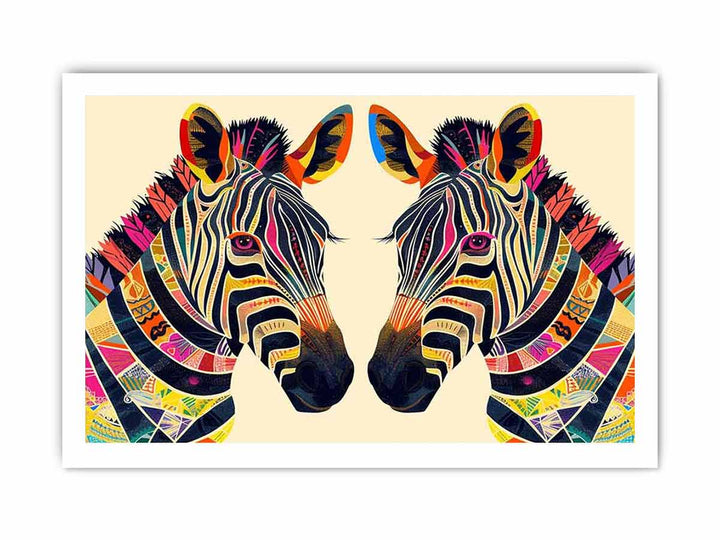 Zebra Couple framed Print