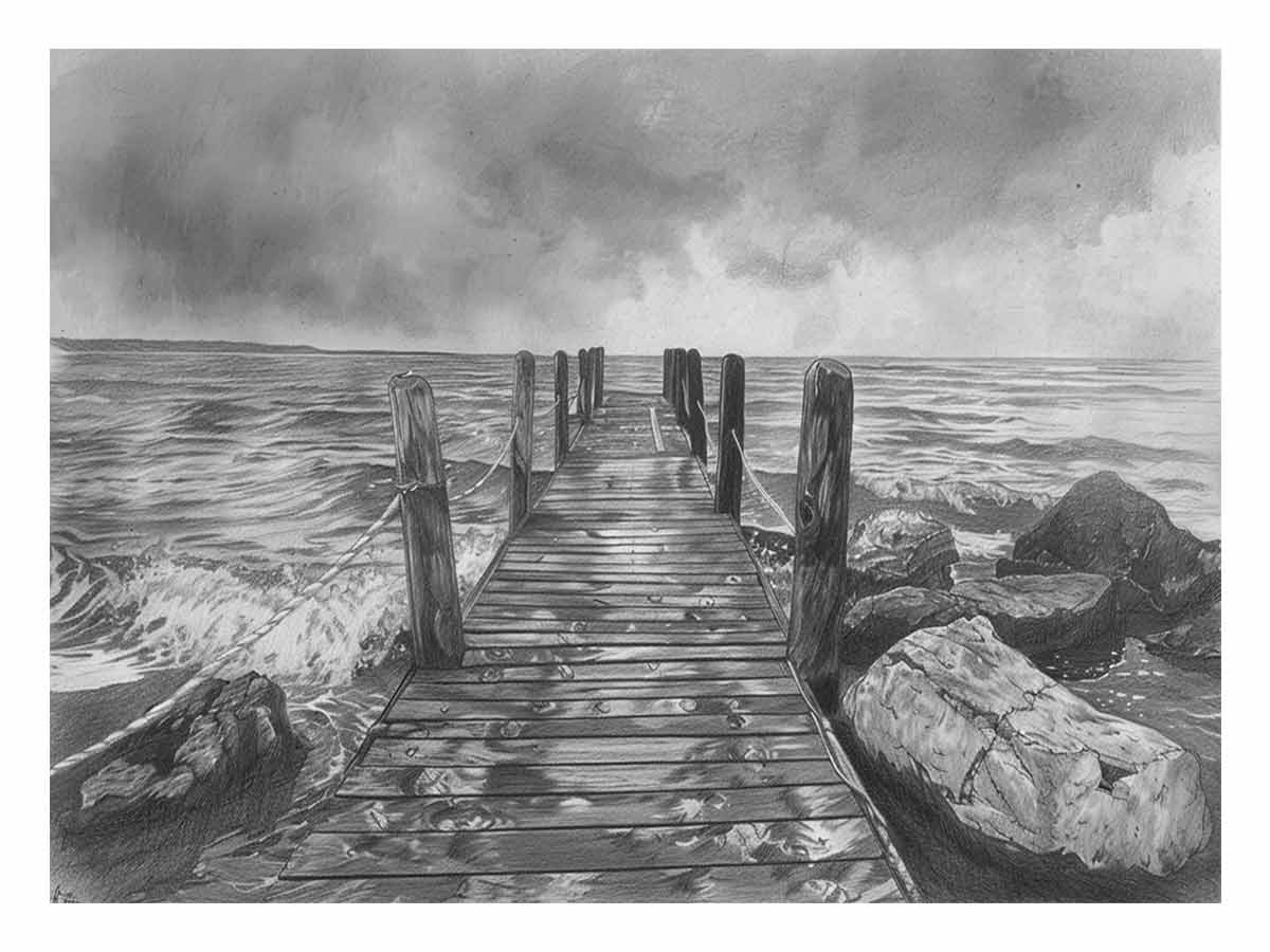 Jetty Drawing | Canvas Direct