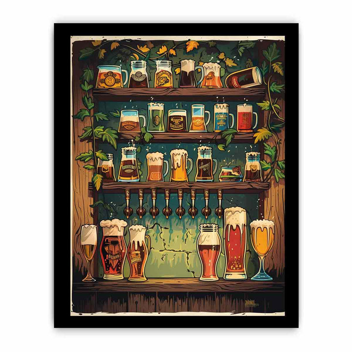Vintage Beer Art framed Print