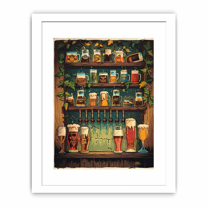 Vintage Beer Art framed Print