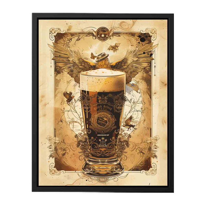 Vintage Beer Frame Print canvas Print
