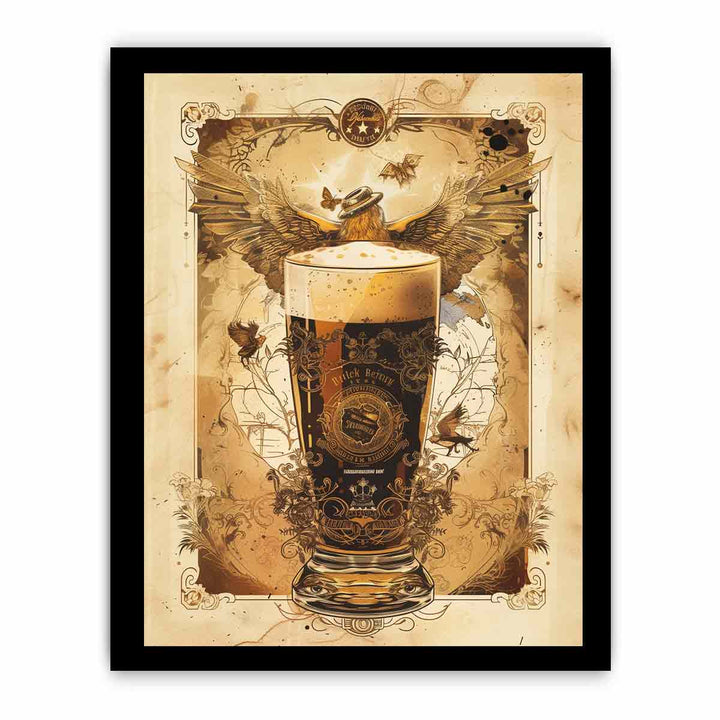 Vintage Beer Frame Print framed Print