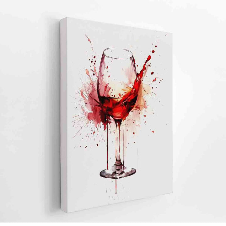 Red wine Splash Art Print canvas Print