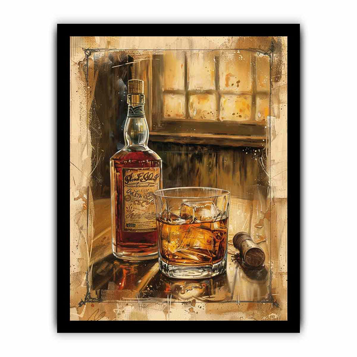 Vintage whiskey Art 2 framed Print