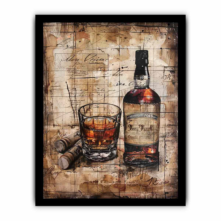 Vintage whiskey Art framed Print