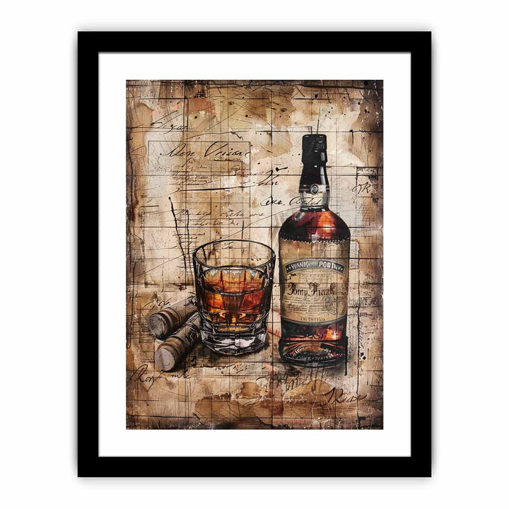 Vintage whiskey Art framed Print