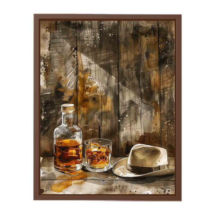whiskey Art vinatge Painting