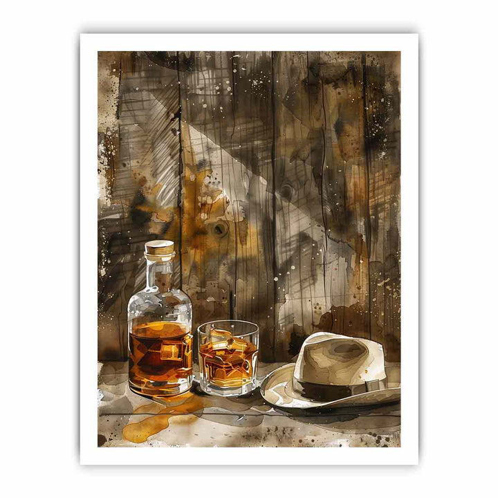 whiskey Art vinatge  framed Print
