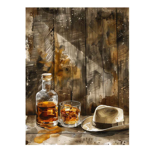 whiskey Art vinatge  Art Print