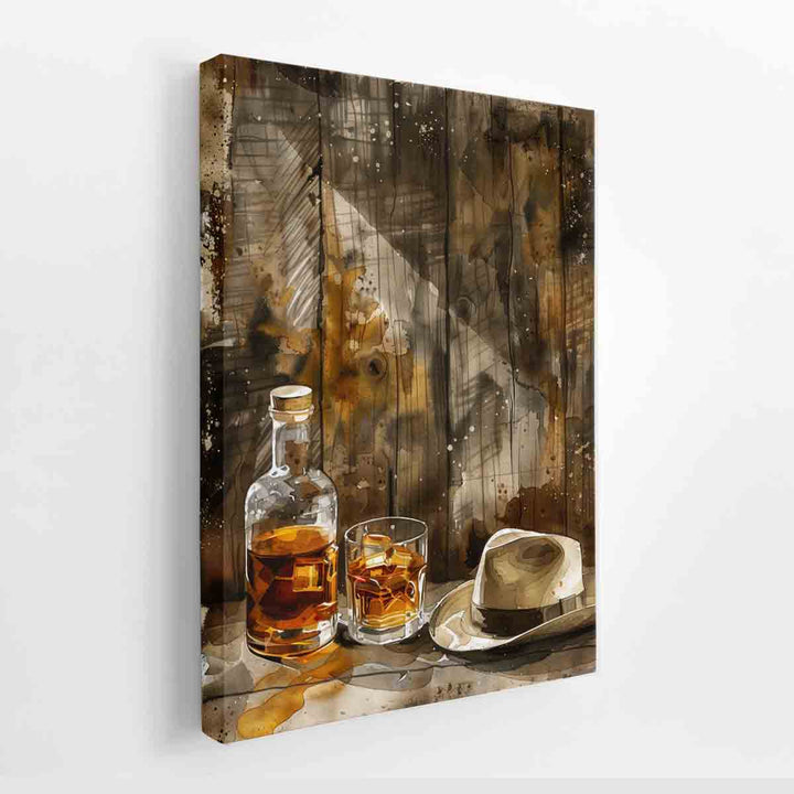 whiskey Art vinatge canvas Print