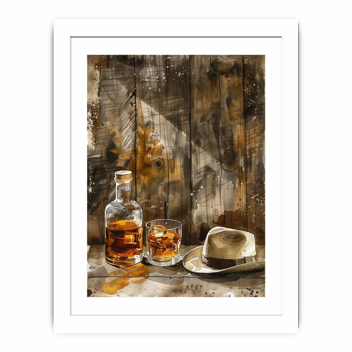 whiskey Art vinatge  framed Print
