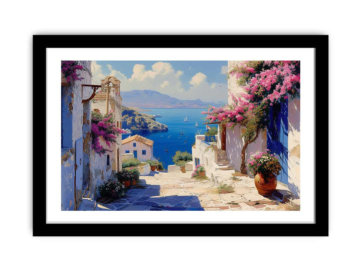 Greek Village  framed Print