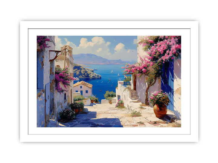 Greek Village  framed Print