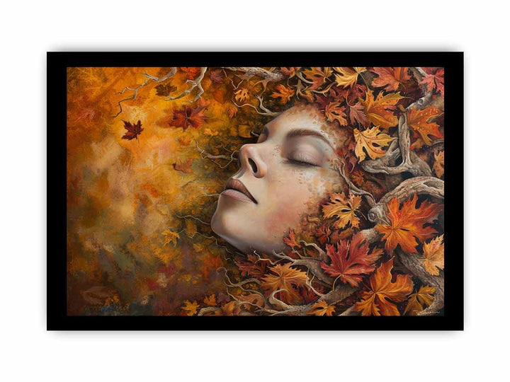 Thought in Fall art framed Print